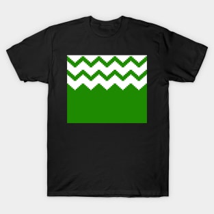 Zigzag geometric pattern - green and white. T-Shirt